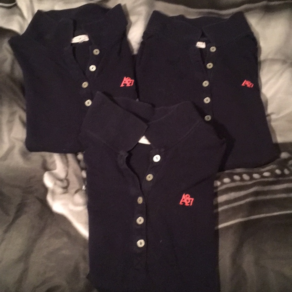 3 navy blue school shirts